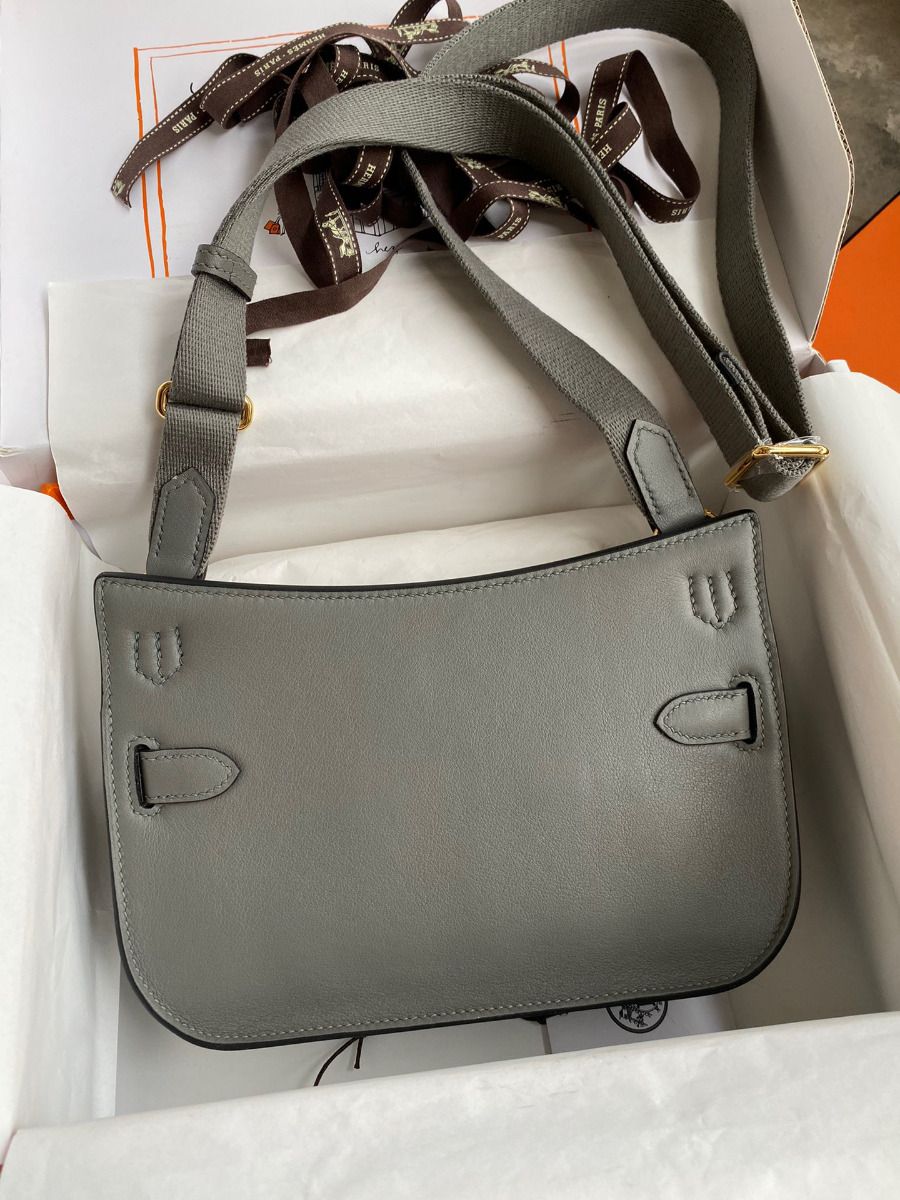 Hermes Jypsiere Mini Handmade Bag In Gris Meyer Swift Calfskin - Image 3