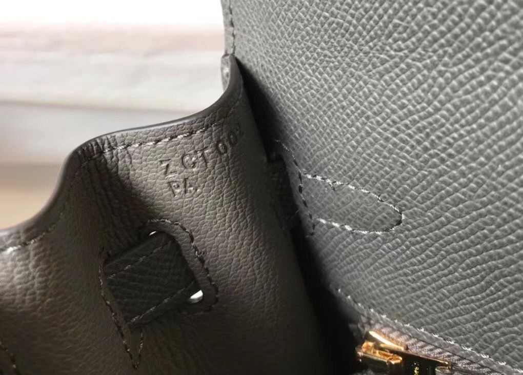 Hermes Kelly 25cm Sellier Bag In Ardoise Epsom Leather - Image 8