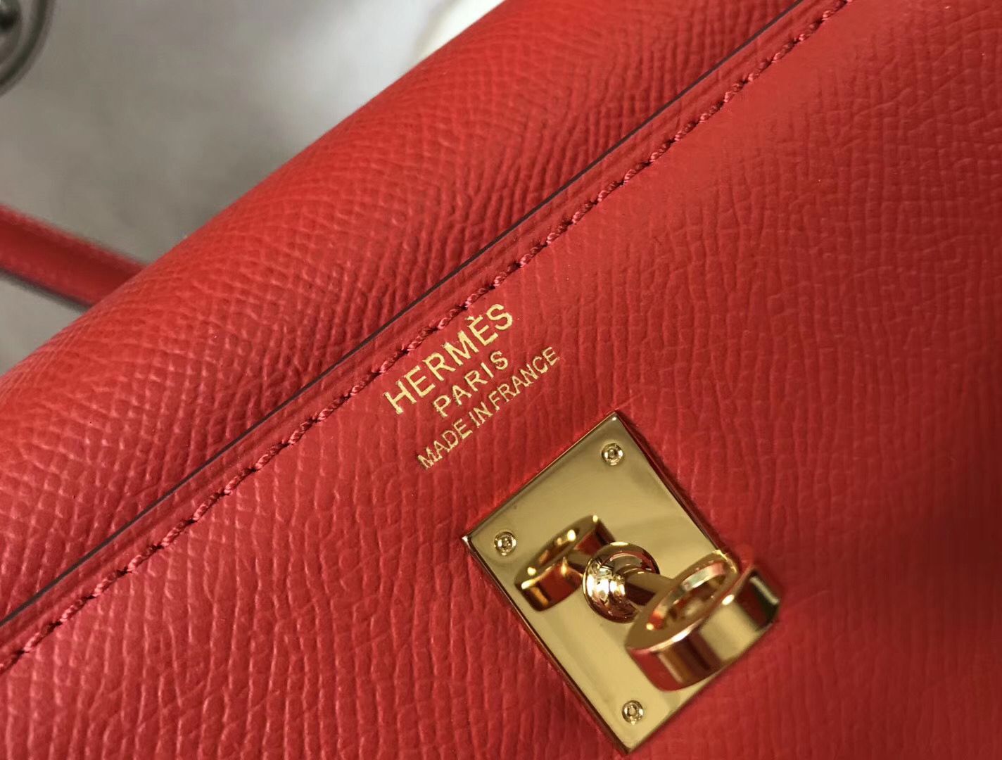 Hermes Kelly 25cm Sellier Bag In Piment Epsom Leather - Image 6