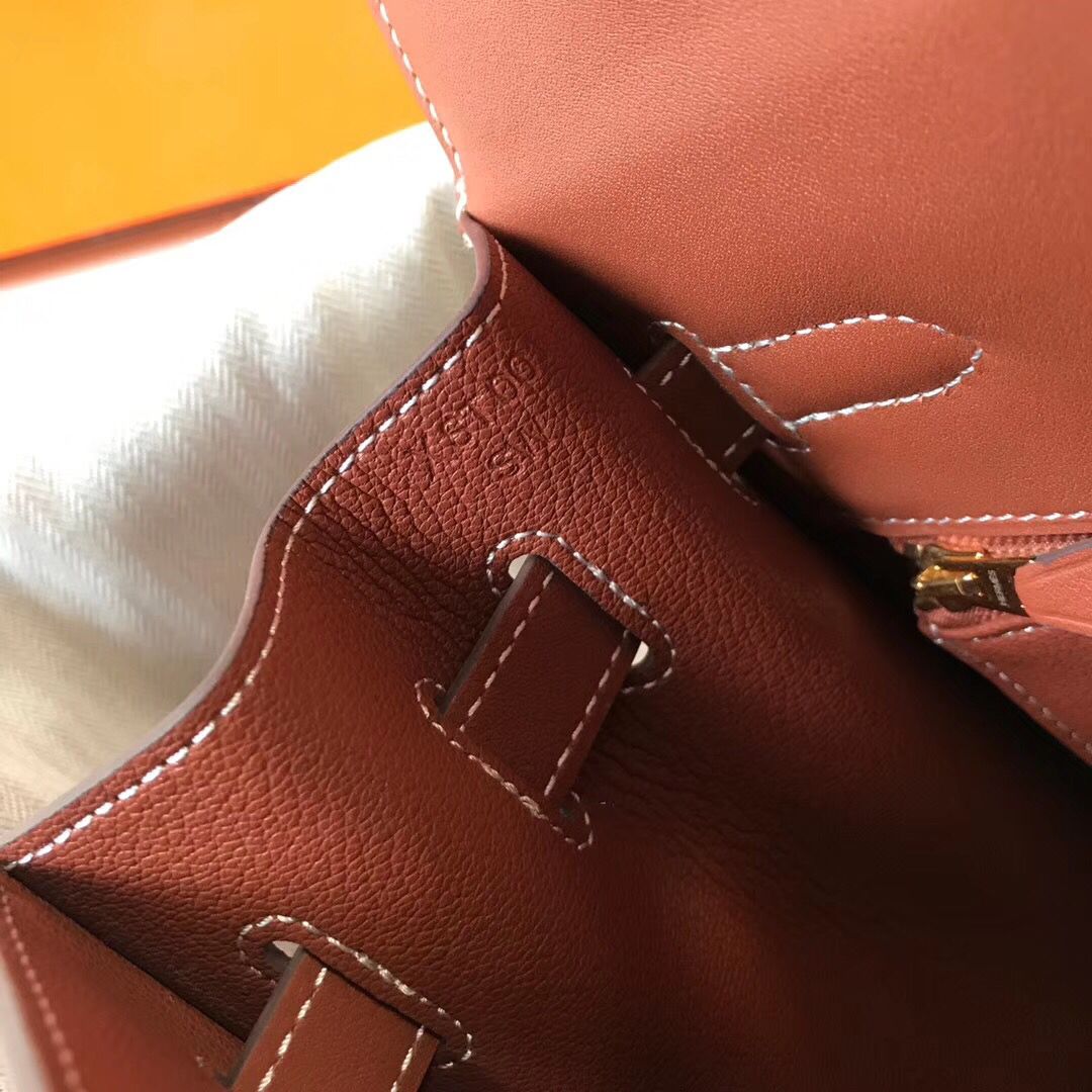 Hermes Kelly 32cm Bag In Toile Canvas With Barenia Leather - Image 8