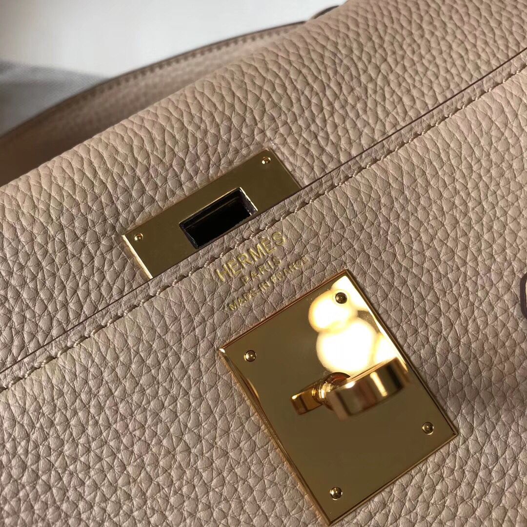 Hermes Kelly 32cm Bag In Trench Clemence Leather GHW - Image 6