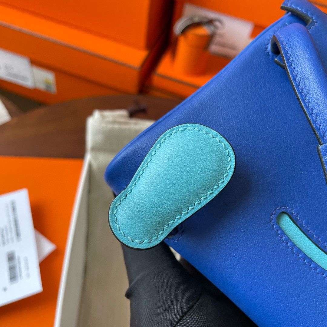 Hermes Kelly Doll Quelle Idole Bag in Blue Swift Calfskin - Image 6