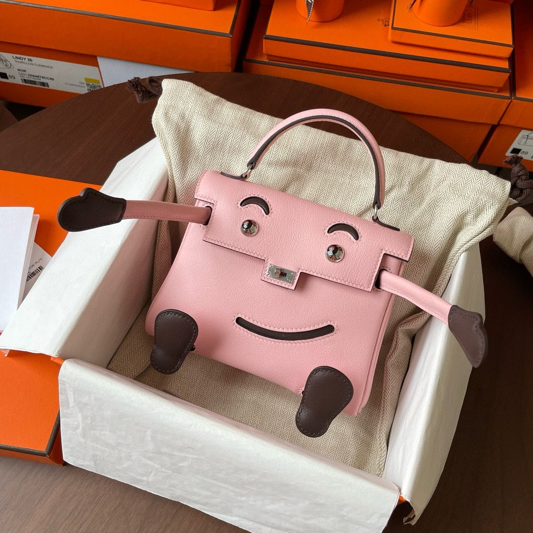 Hermes Kelly Doll Quelle Idole Bag in Rose Sakura Swift Calfskin - Image 6
