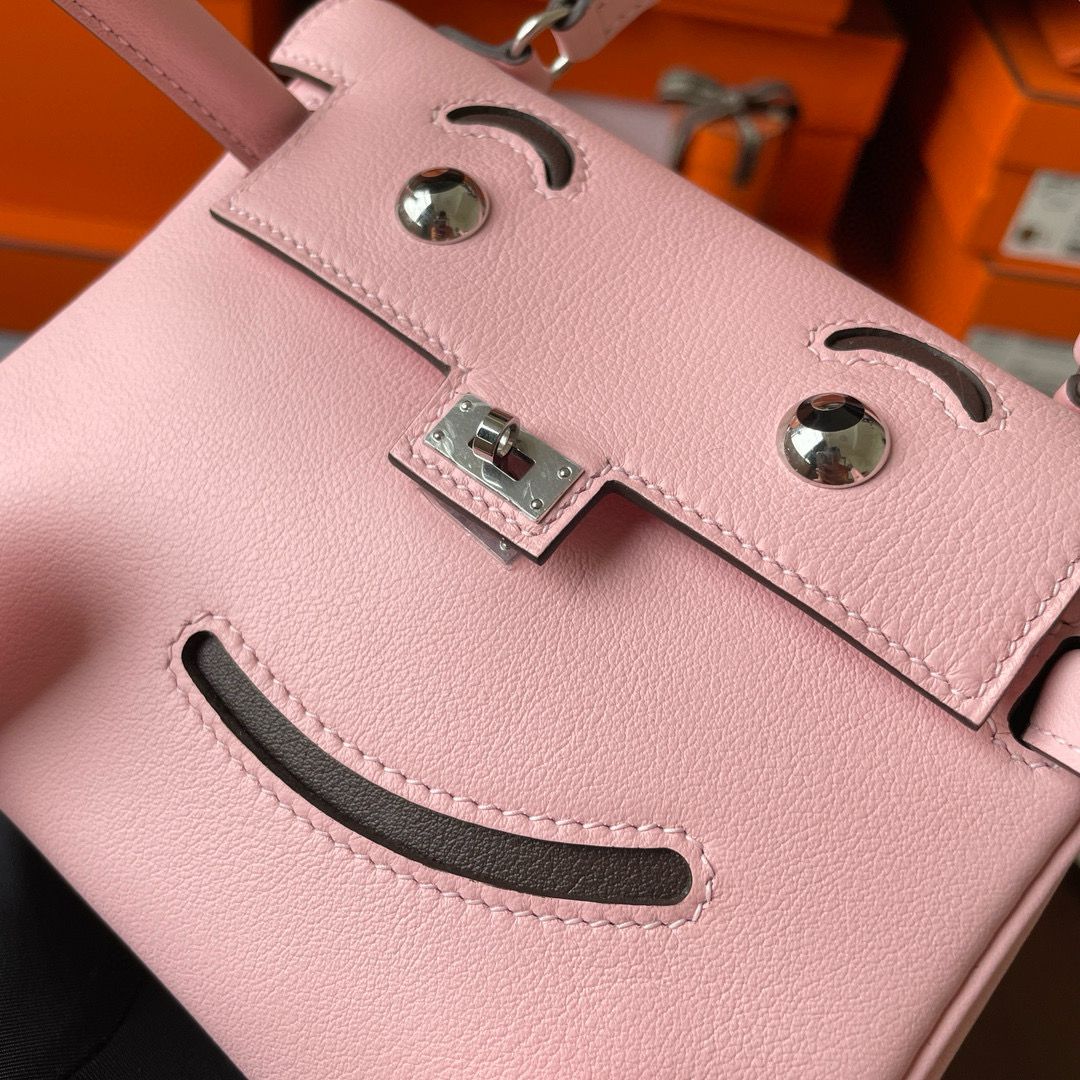 Hermes Kelly Doll Quelle Idole Bag in Rose Sakura Swift Calfskin - Image 7