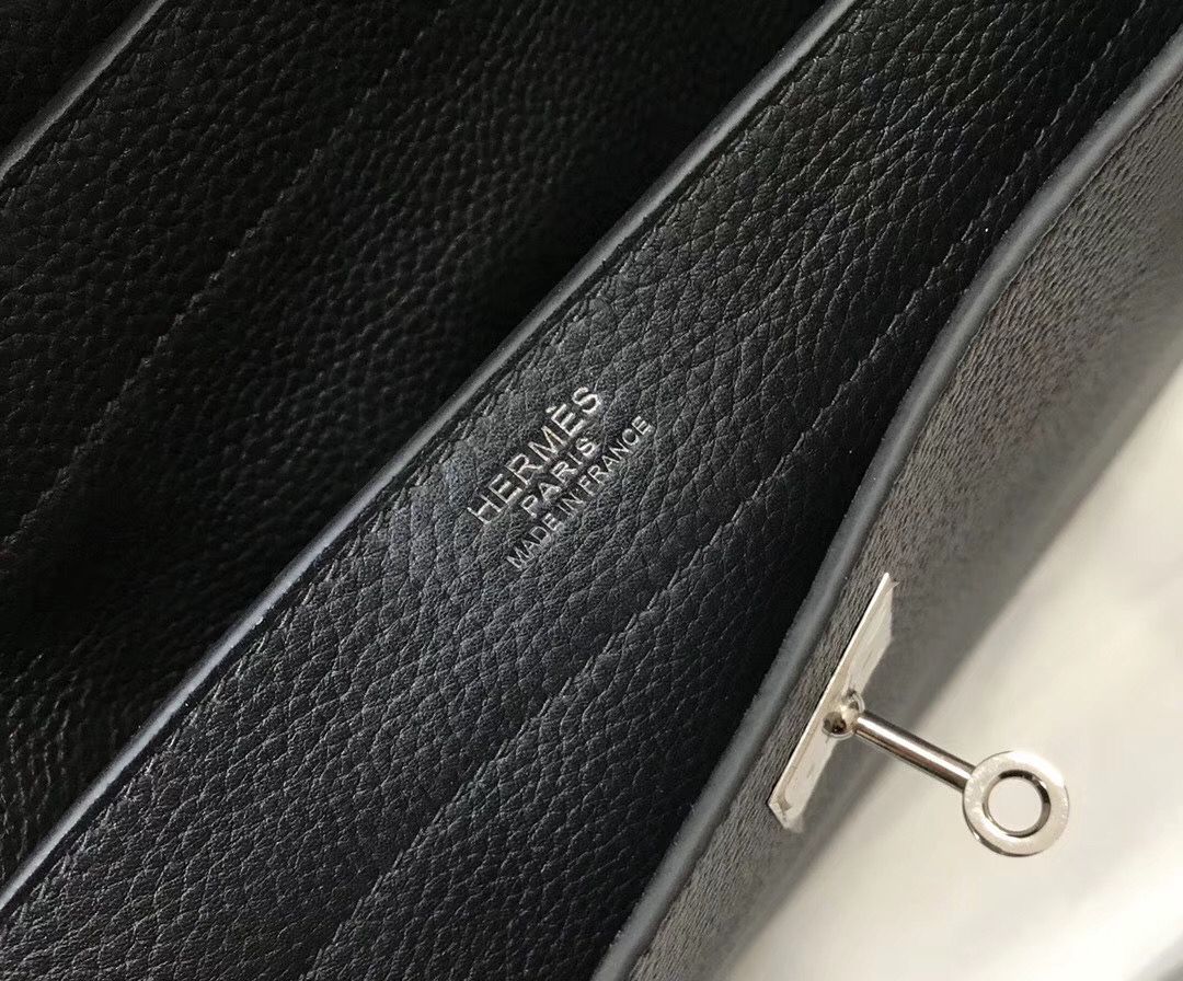 Hermes Kelly Depeche 38 Briefcase In Black Calfskin - Image 7