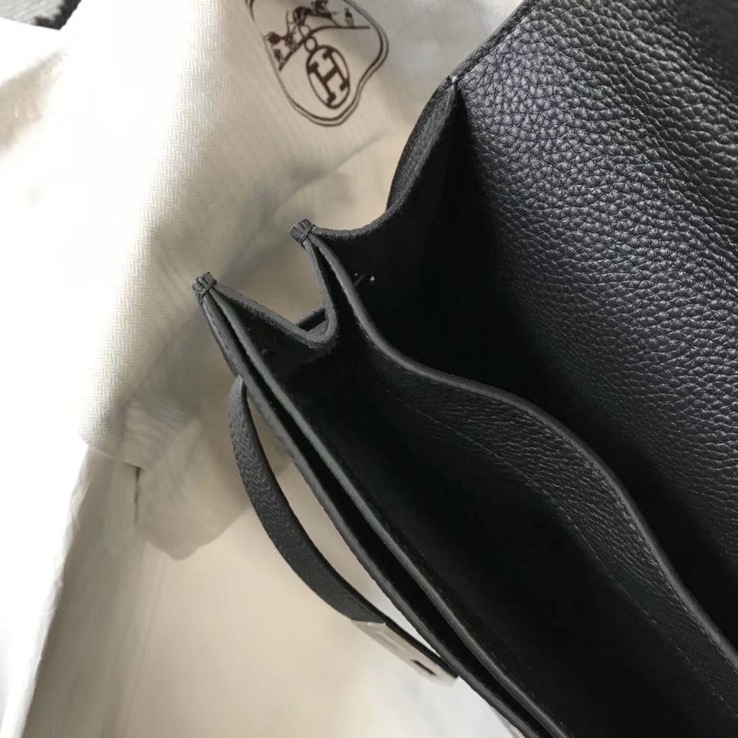 Hermes Kelly Depeche 38 Briefcase In Black Calfskin - Image 9