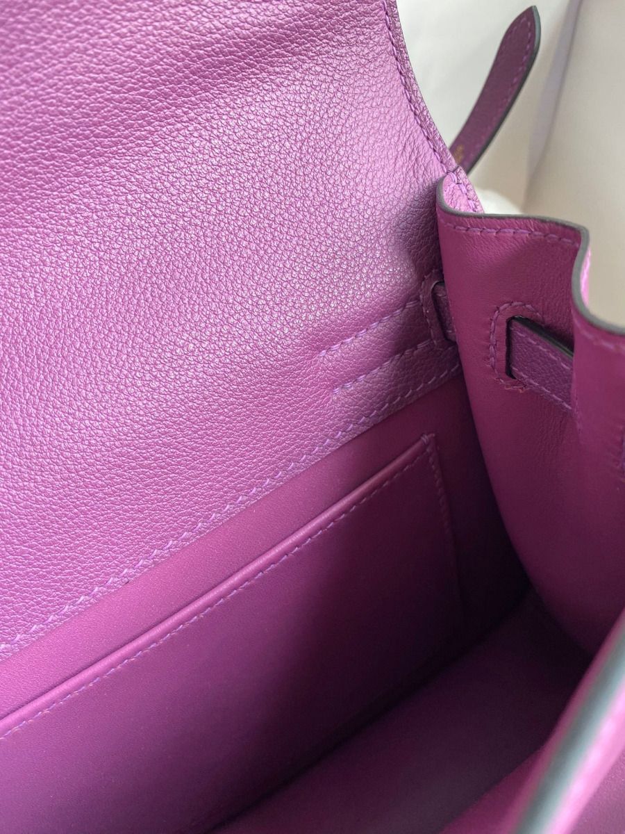 Hermes Kelly Danse II Bag In Anemone Evercolor Calfskin - Image 9