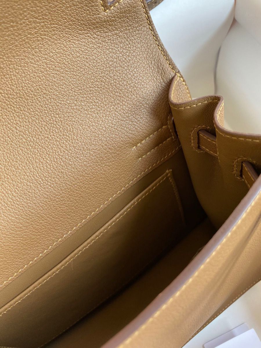 Hermes Kelly Danse II Bag In Beige de Weimar Evercolor Calfskin - Image 9