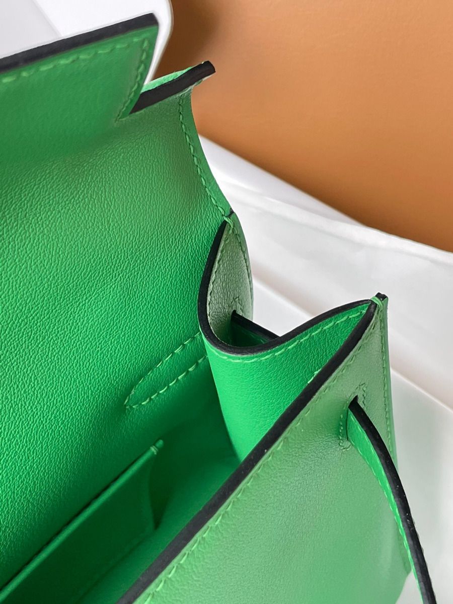 Hermes Kelly Pochette Handmade Bag In Bamboo Swift Calfskin - Image 5