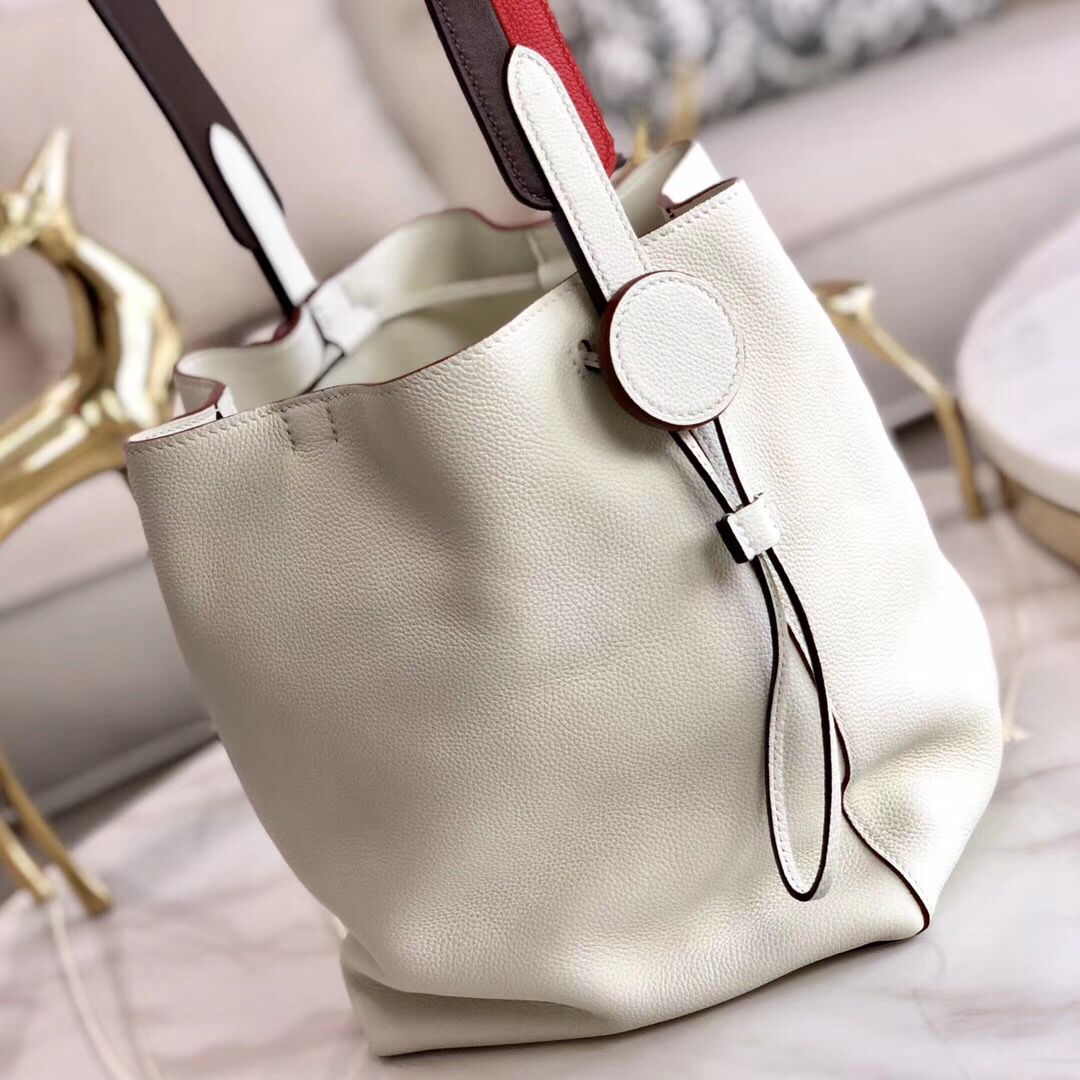 Hermes Licol 17cm Bag In White Evercolor Calfskin - Image 4