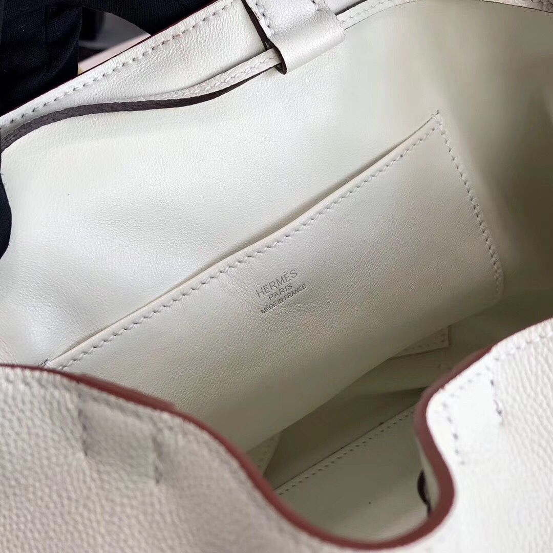 Hermes Licol 17cm Bag In White Evercolor Calfskin - Image 7