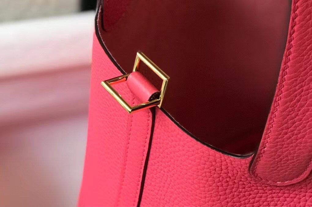 Hermes Picotin Lock 22 Bag In Rose Lipstick Clemence Leather - Image 5
