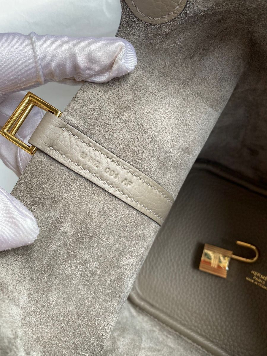 Hermes Picotin Lock 18 Handmade Bag in Gris Asphalt Clemence Leather - Image 8