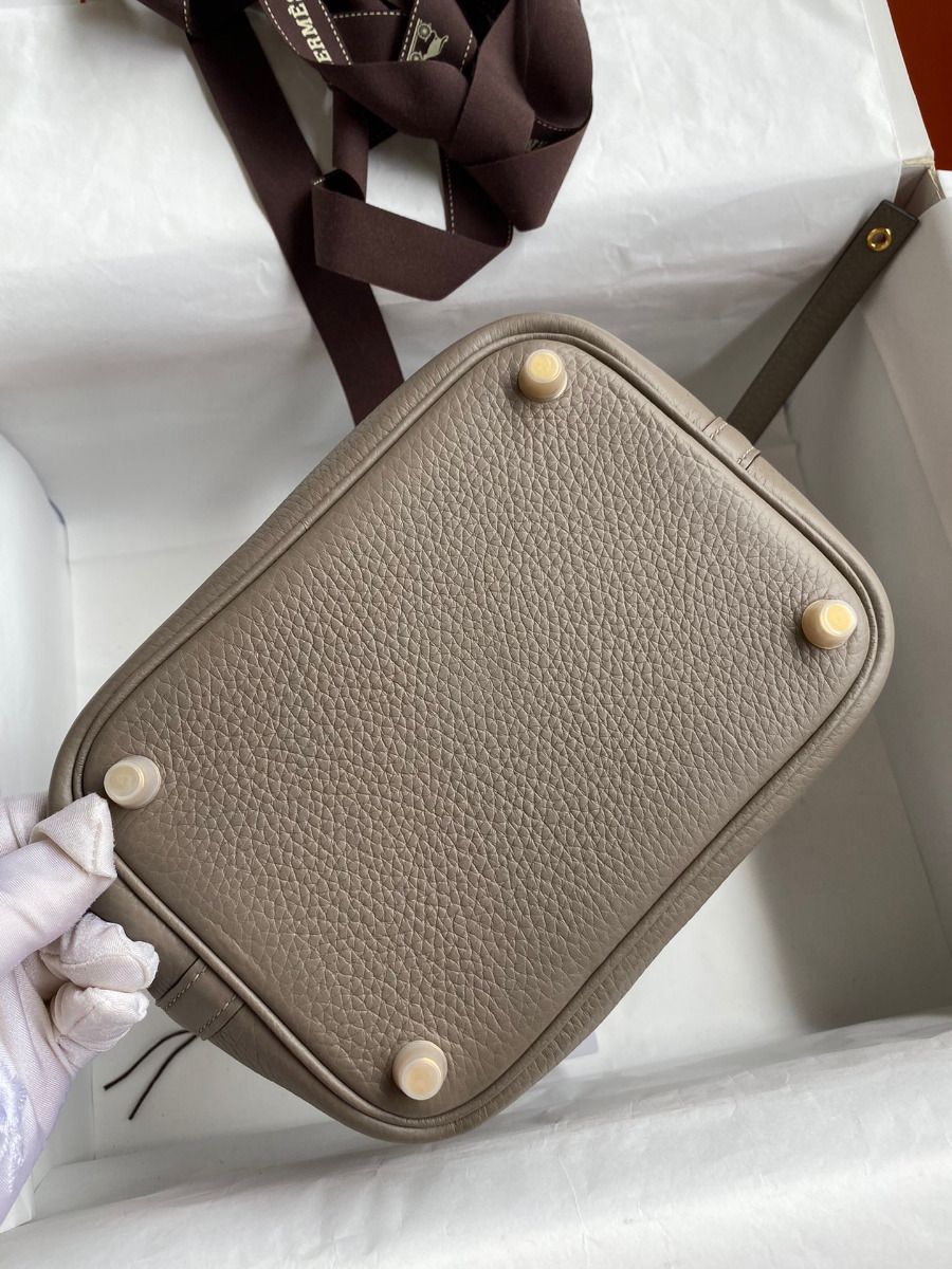 Hermes Picotin Lock 18 Handmade Bag in Gris Asphalt Clemence Leather - Image 17