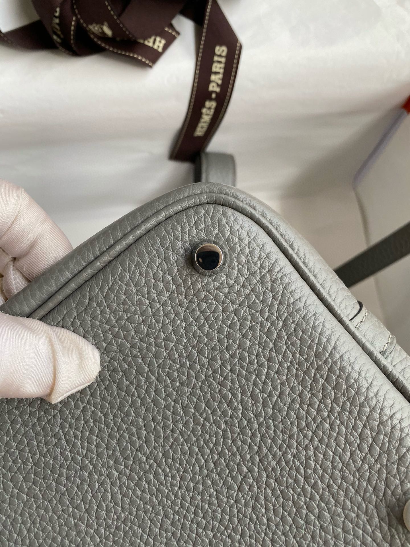 Hermes Picotin Lock 18 Handmade Bag in Gris Meyer Clemence Leather - Image 10