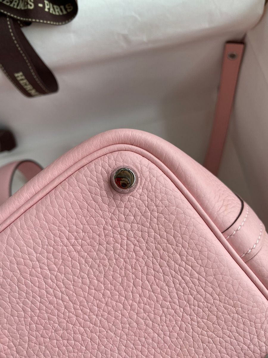 Hermes Picotin Lock 18 Handmade Bag in Rose Sakura Clemence Leather - Image 10