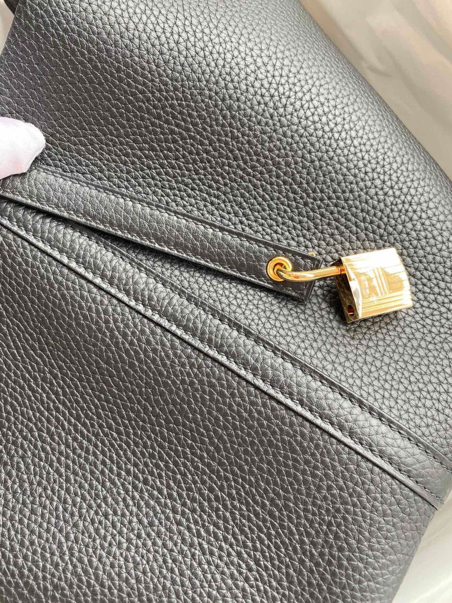 Hermes Picotin Lock 22 Handmade Bag in Black Clemence Leather - Image 4