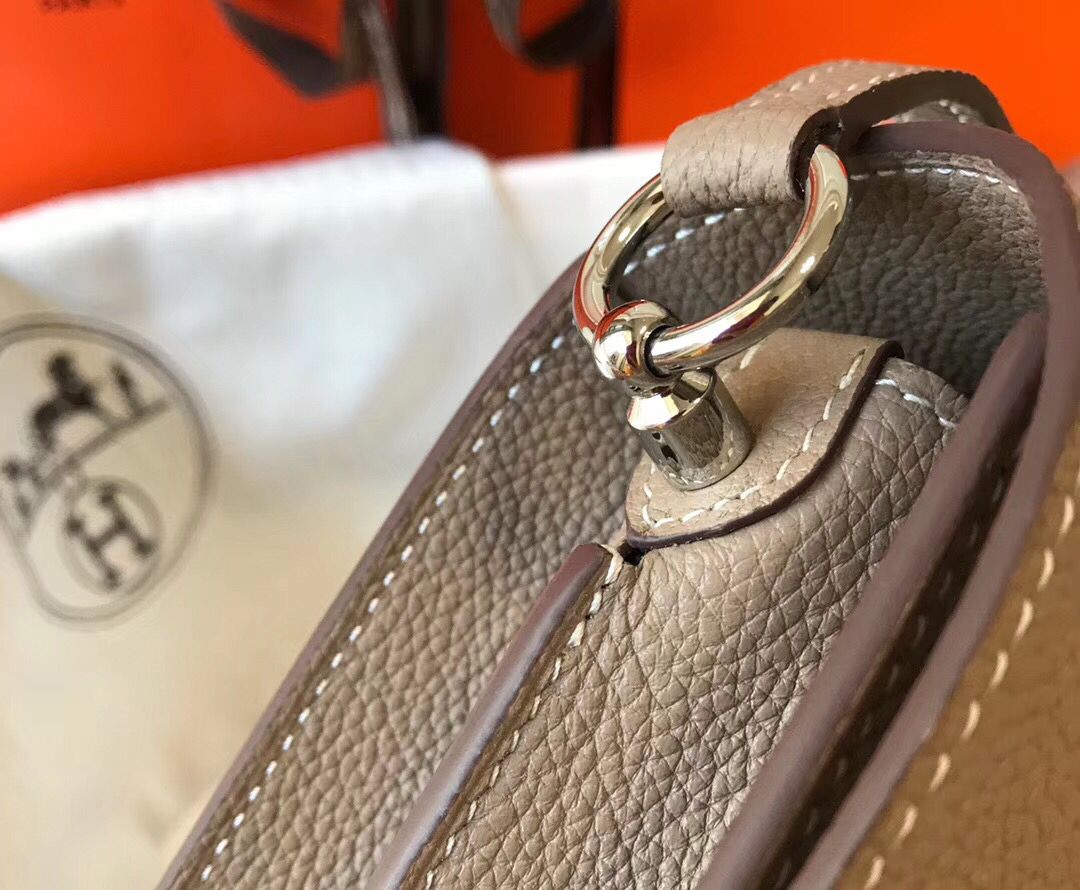 Hermes Mini Sac Roulis 18cm Bag In Grey Evercolor Calfskin - Image 5