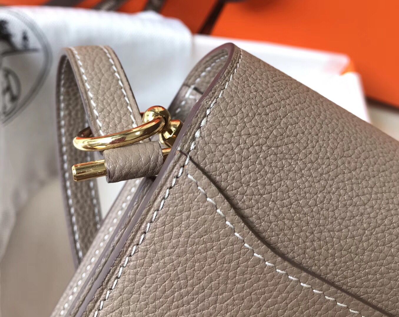 Hermes Mini Sac Roulis 18cm Bag In Grey Evercolor Calfskin - Image 6