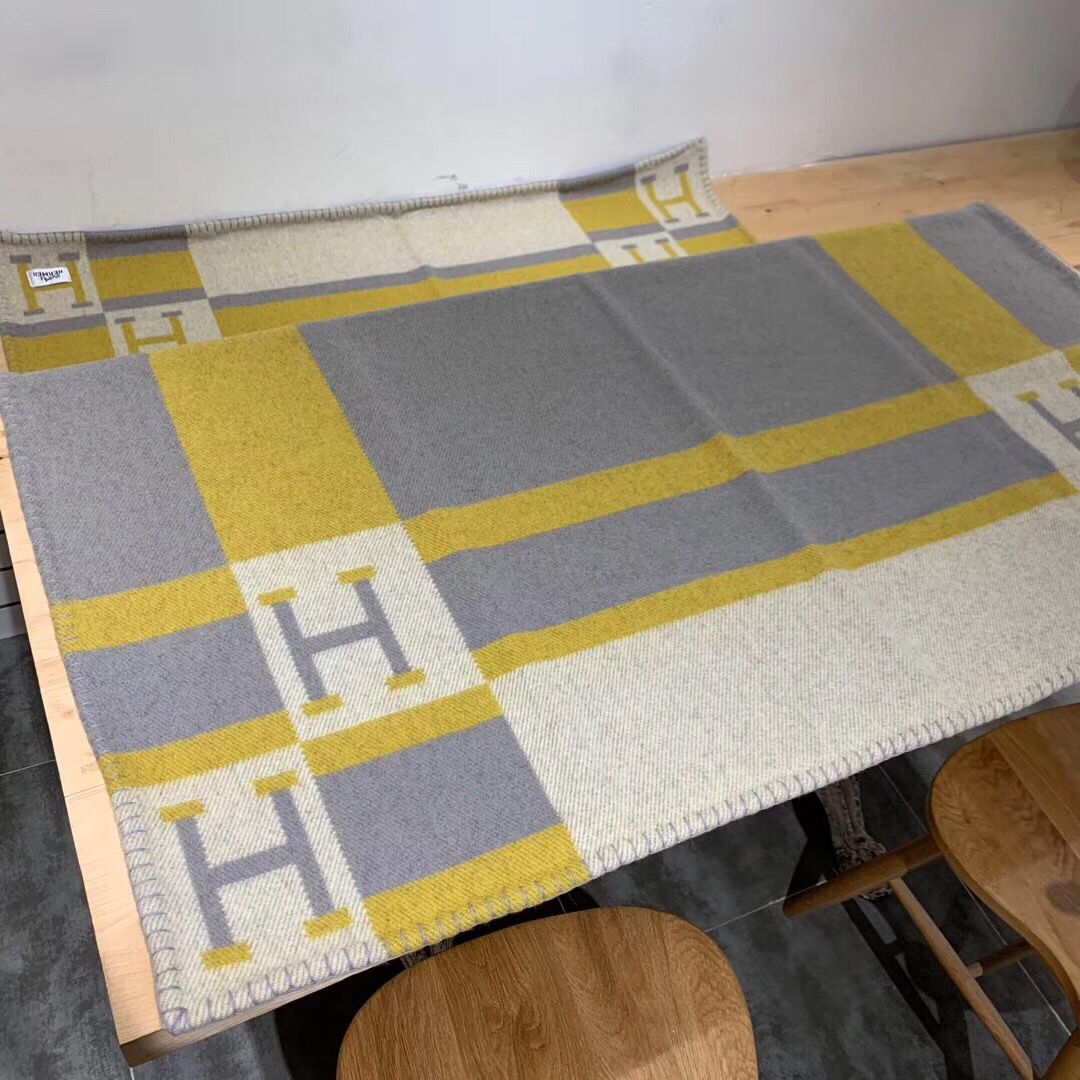 Hermes Jaune Avalon Bayadere Throw Blanket - Image 8