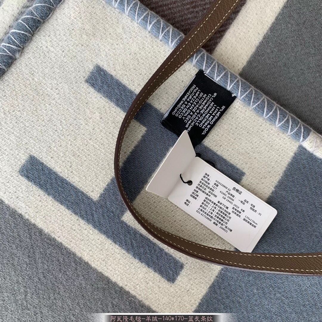 Hermes Ecru Gris Avalon Vibration Throw Blanket - Image 9
