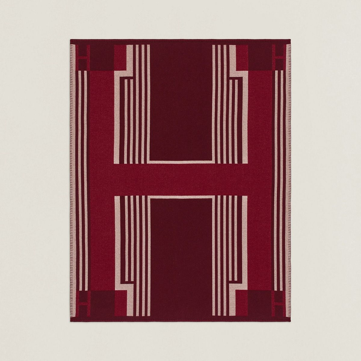 Hermes Ithaque Blanket in Bordeaux Wool and Cashmere - Image 3