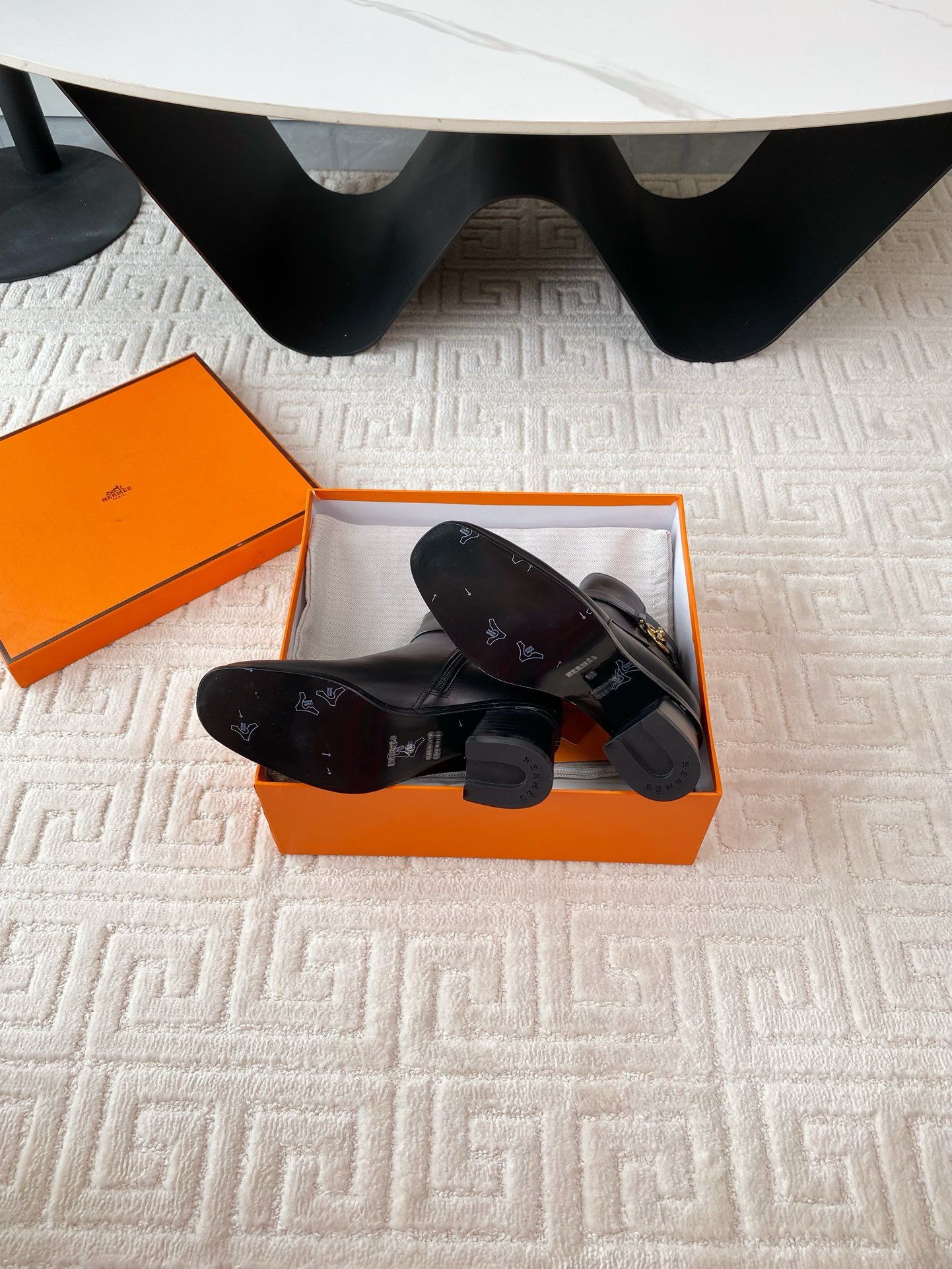 Hermes Jill 60 Ankle Boots in Black Calfskin - Image 11