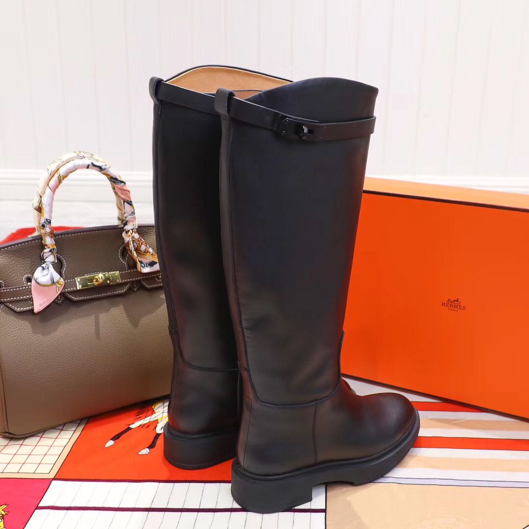 Hermes Variation Boots In Black Calfskin - Image 7