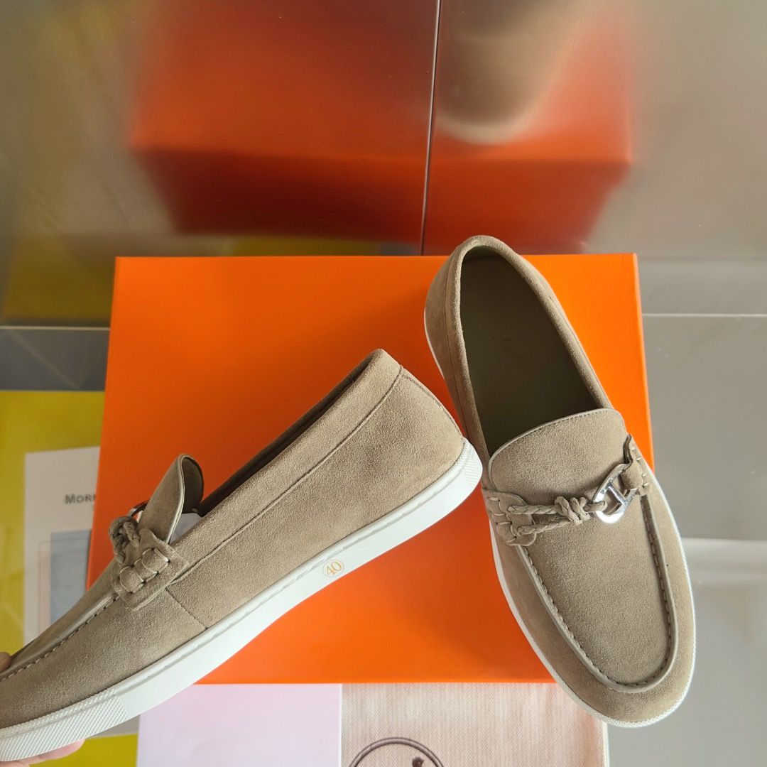 Hermes Men's Ignacio Loafers in Galet Suede Calfskin - Image 5