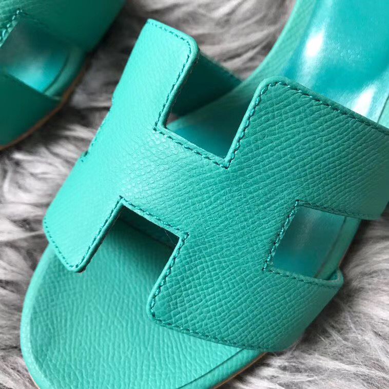 Hermes Oasis Sandals In Vert Veronese Epsom Leather - Image 6