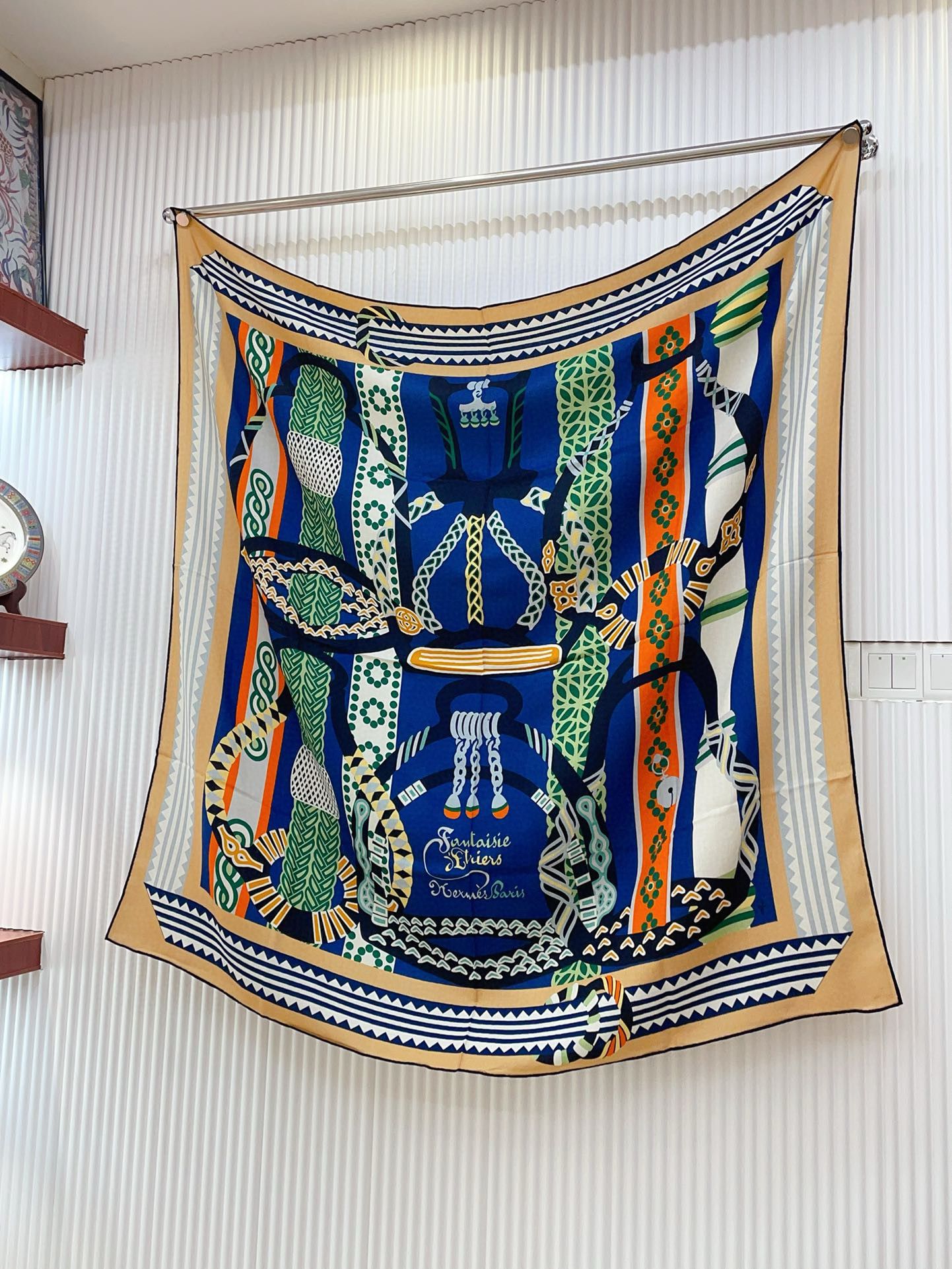 Hermes Multicolore Fantaisie d'Etriers Shawl 140 - Image 3