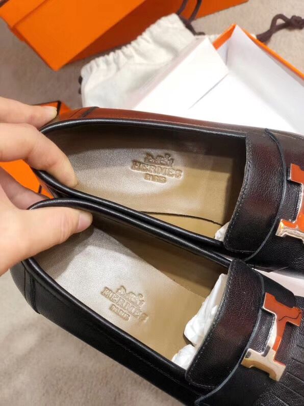 Hermes Royal Loafers In Black Calfksin - Image 7