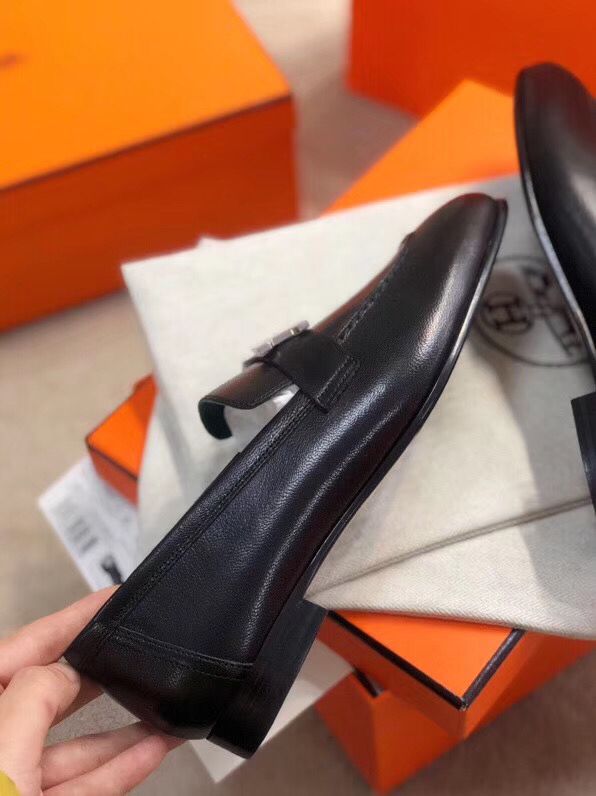 Hermes Paris Loafers In Noir Goatskin - Image 6