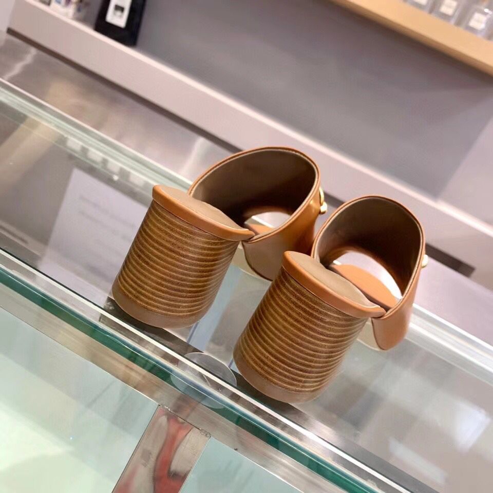 Hermes Camilla Mules 60MM In Brown Calfskin - Image 9