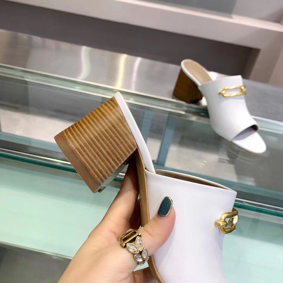 Hermes Camilla Mules 60MM In White Calfskin - Image 8