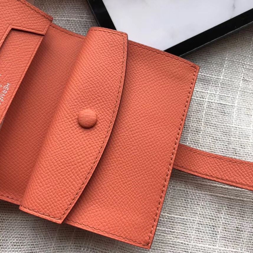 Hermes Bearn Mini Wallet In Crevette Epsom Leather - Image 6