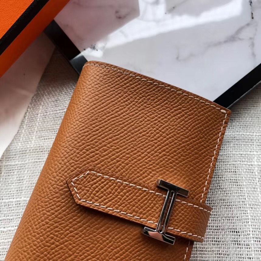 Hermes Bearn Mini Wallet In Gold Epsom Leather - Image 3
