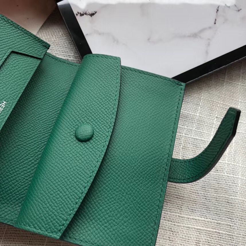 Hermes Bearn Mini Wallet In Vert Vertigo Epsom Leather - Image 6