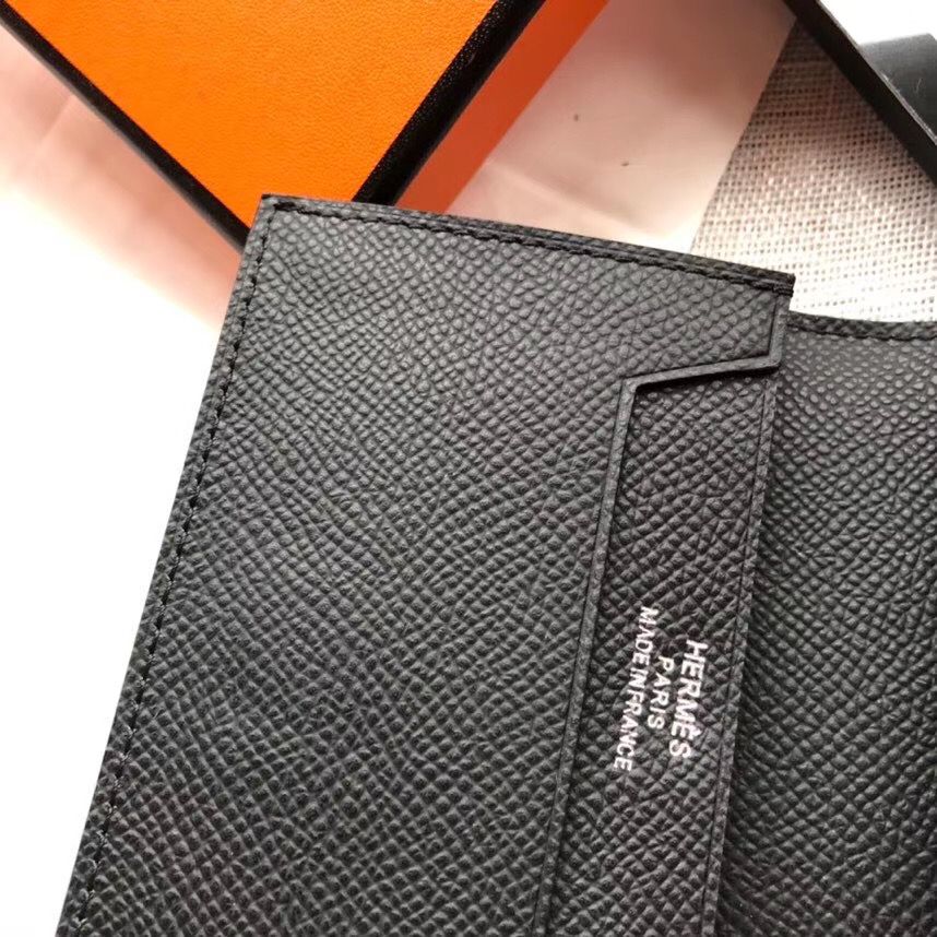 Hermes Bearn Mini Wallet In Black Epsom Leather - Image 5