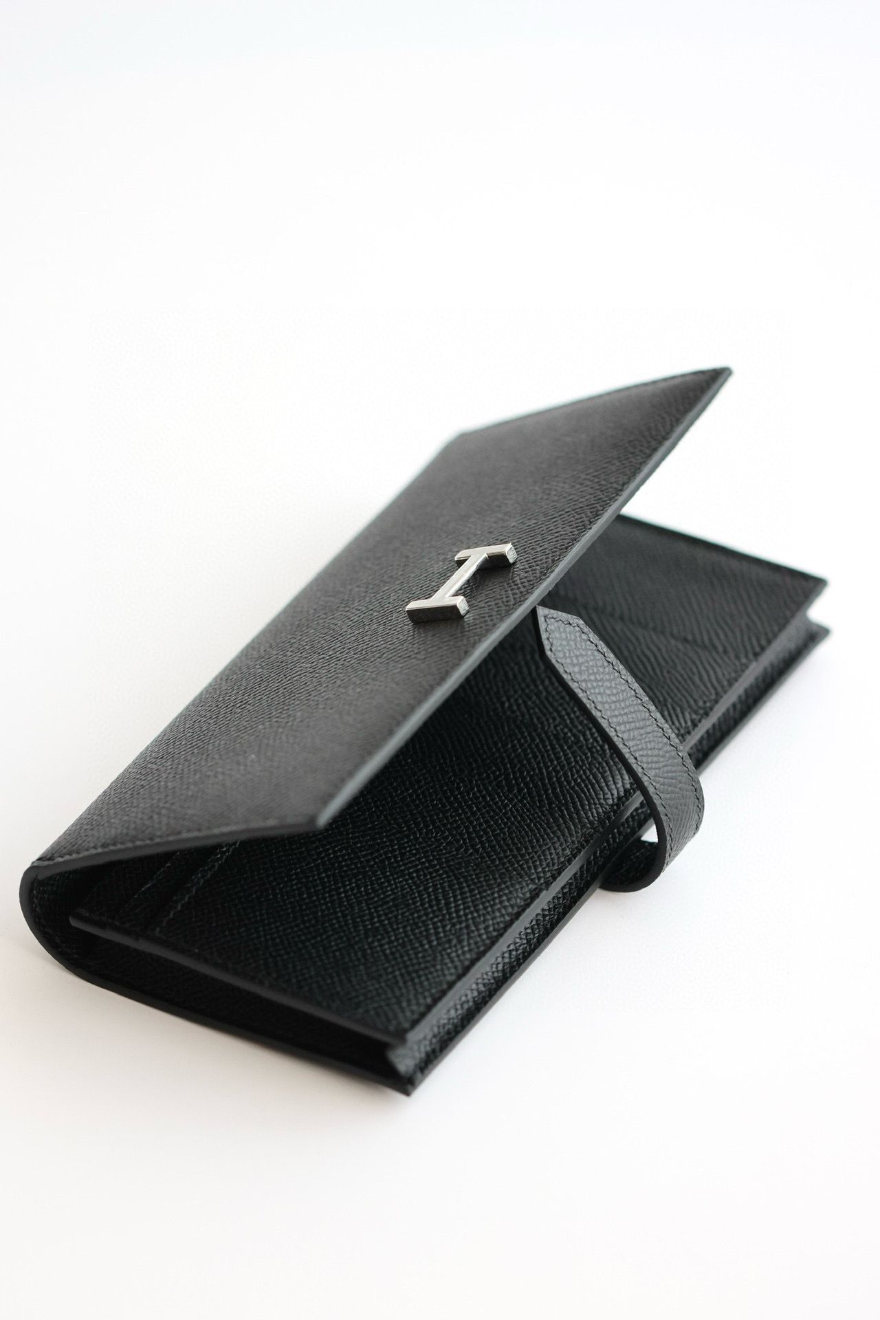 Hermes Bearn Long Handmade Wallet in Black Epsom Calfskin - Image 5