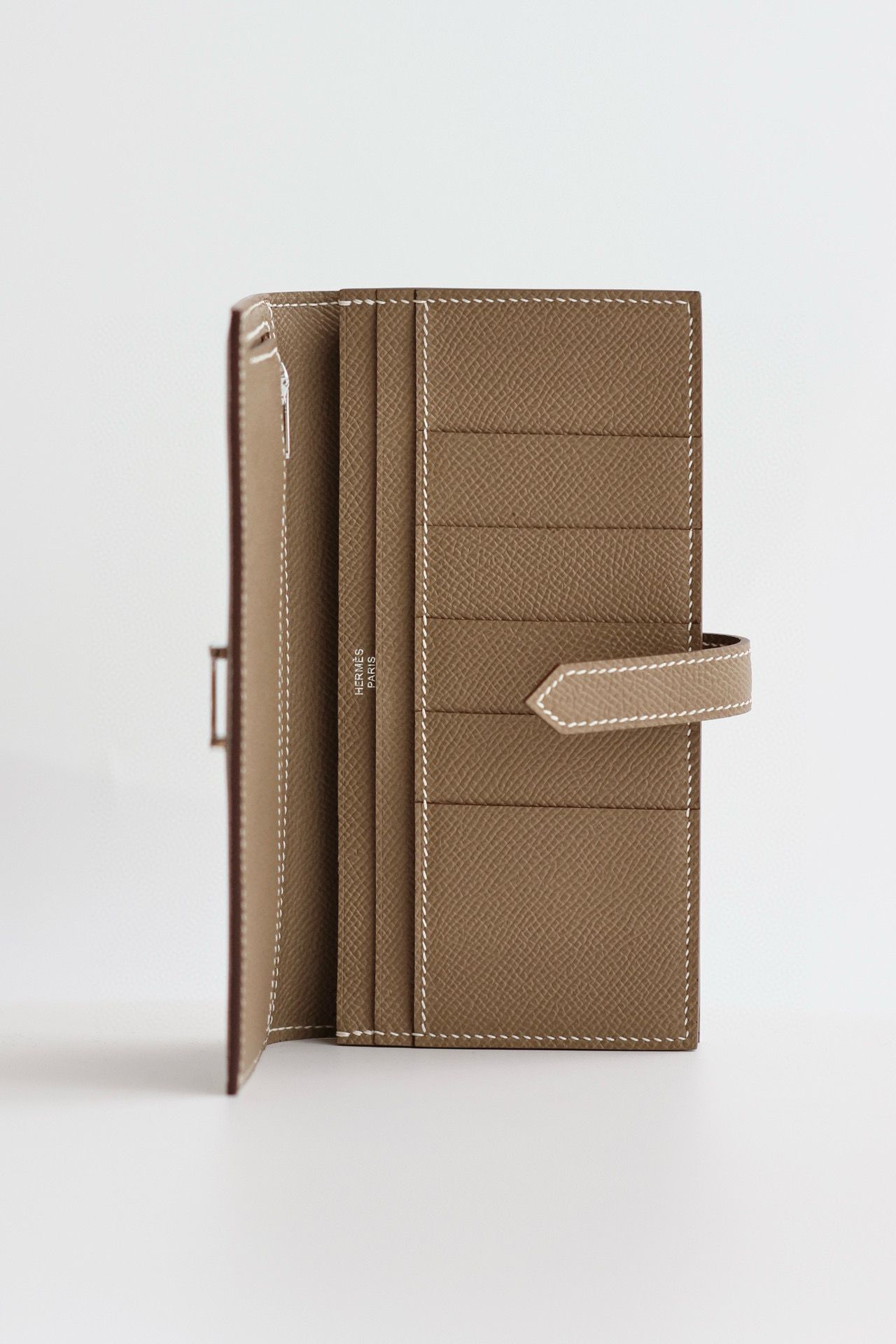 Hermes Bearn Long Handmade Wallet in Taupe Epsom Calfskin - Image 4
