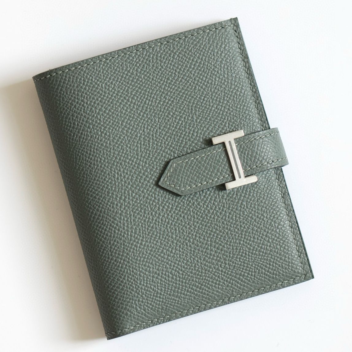 Hermes Bearn Compact Handmade Wallet in Vert Amande Epsom Calfskin
