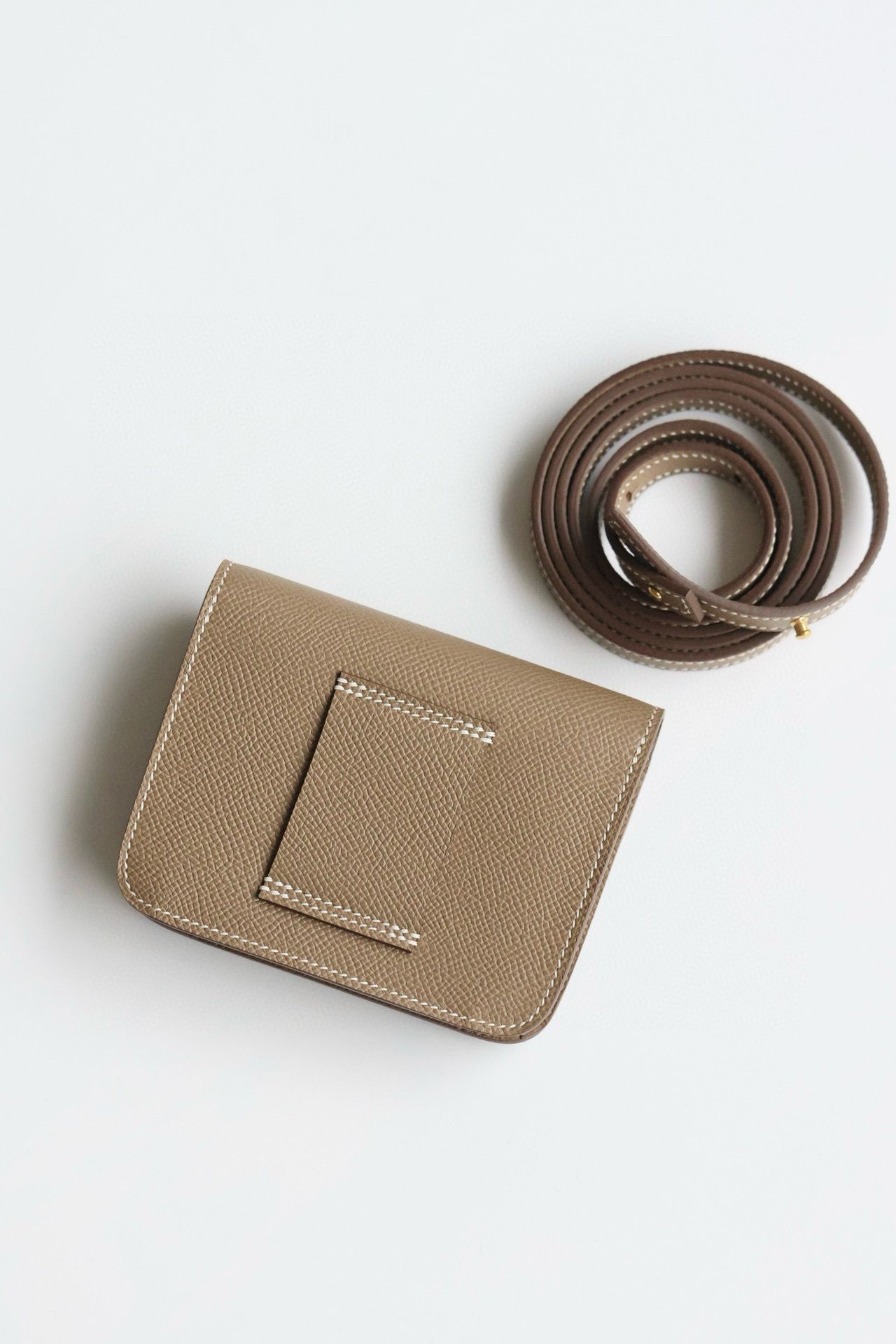 Hermes Constance Slim Wallet in Taupe Epsom Calfskin - Image 10