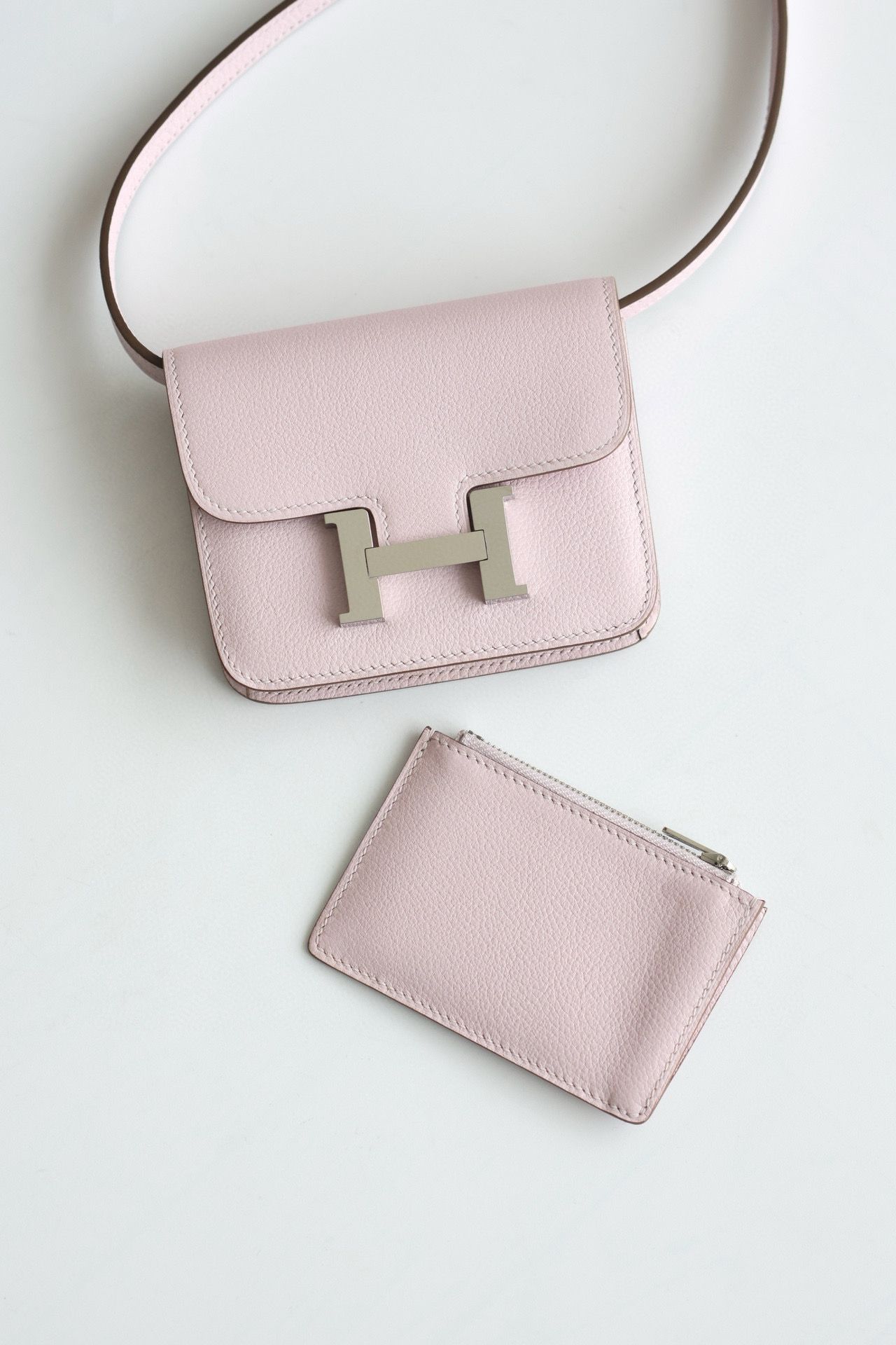 Hermes Constance Slim Wallet in Mauve Pale Epsom Calfskin - Image 3