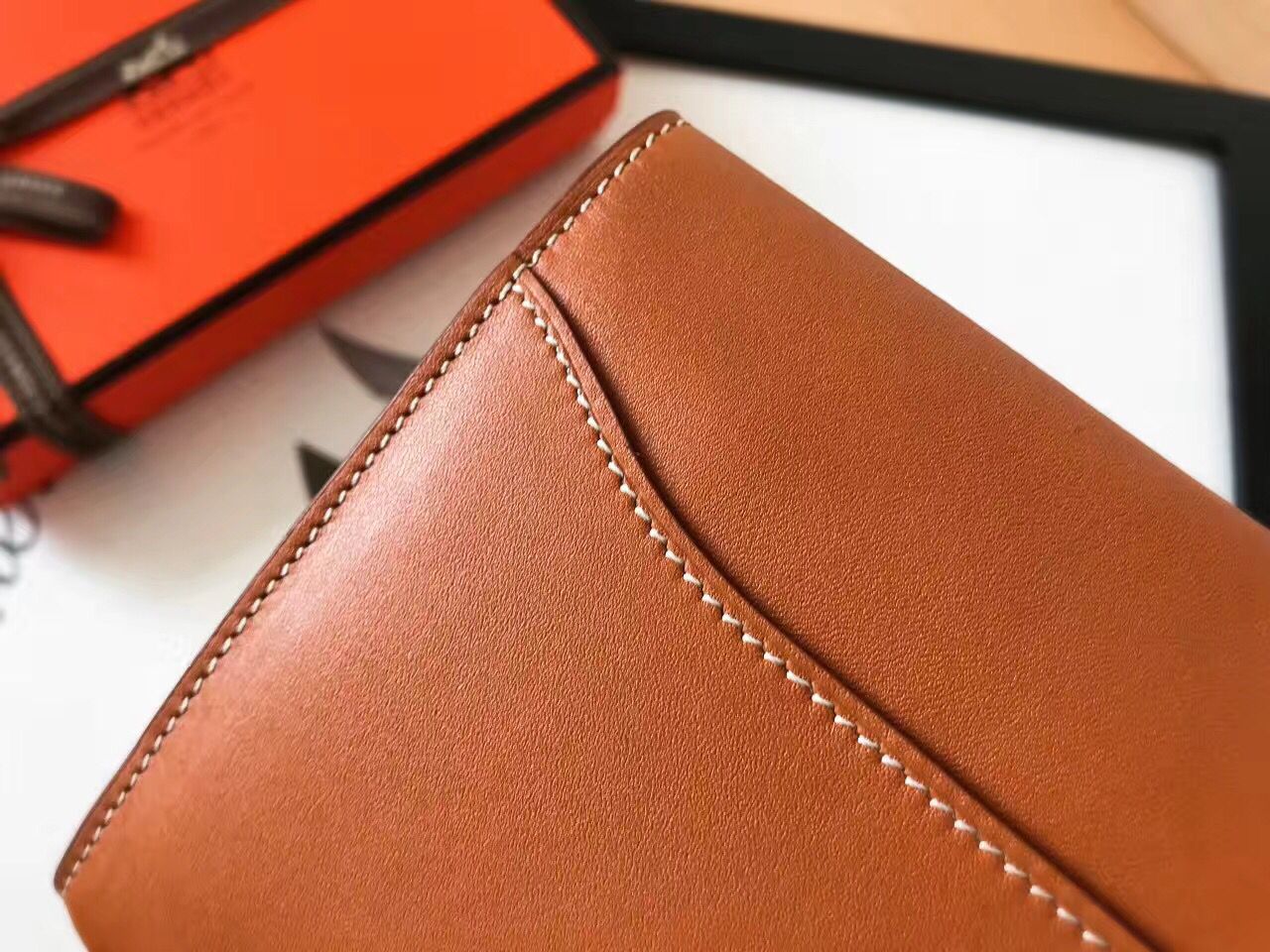 Hermes Constance Long Wallet In Gold Swift Leather - Image 9