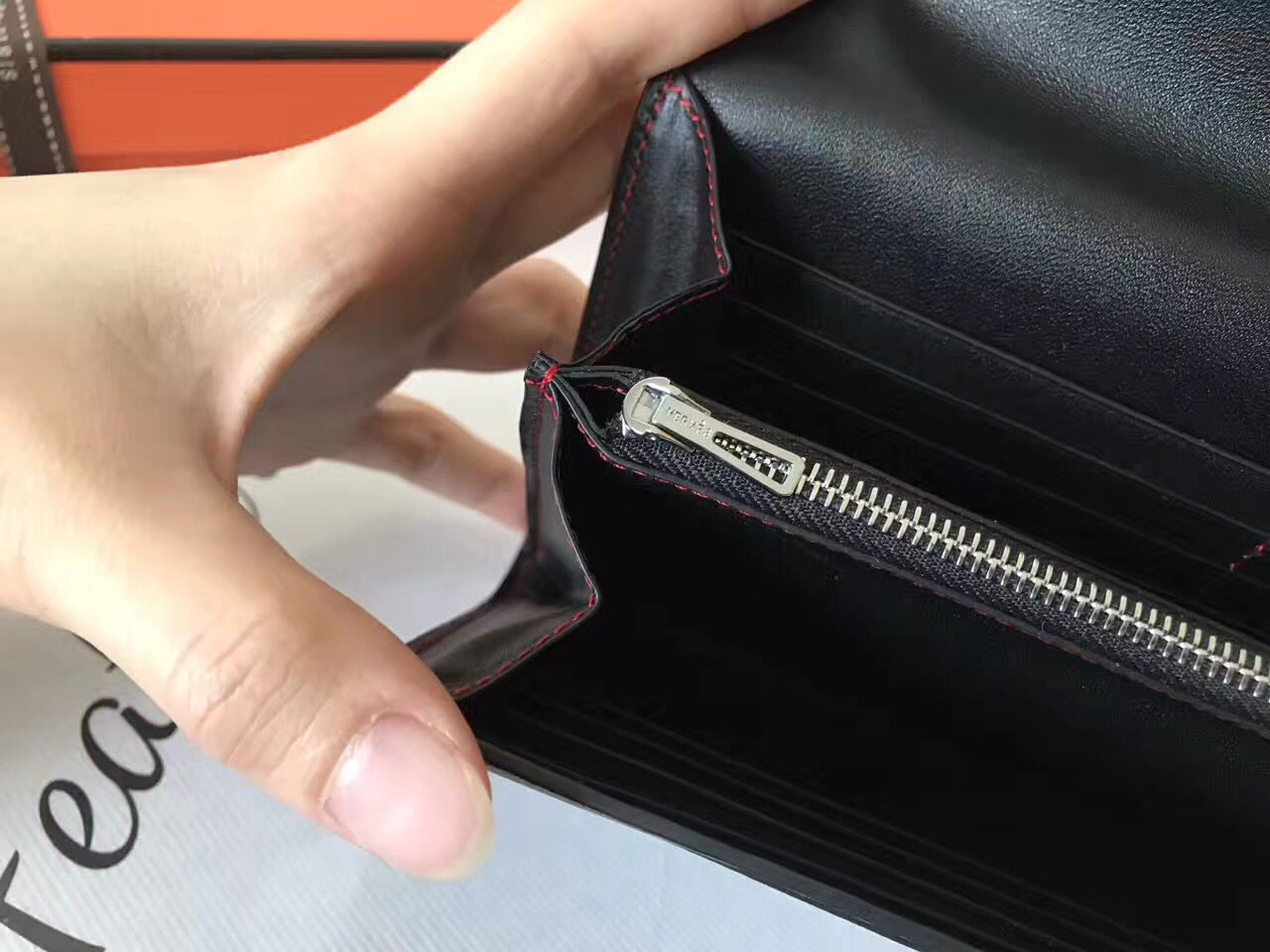 Hermes Constance Long Wallet In Black Swift Leather - Image 6