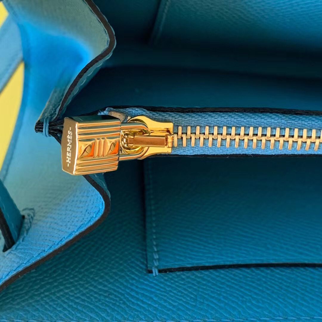 Hermes Kelly Classique To Go Wallet In Blue Du Nord Epsom Calfskin - Image 9