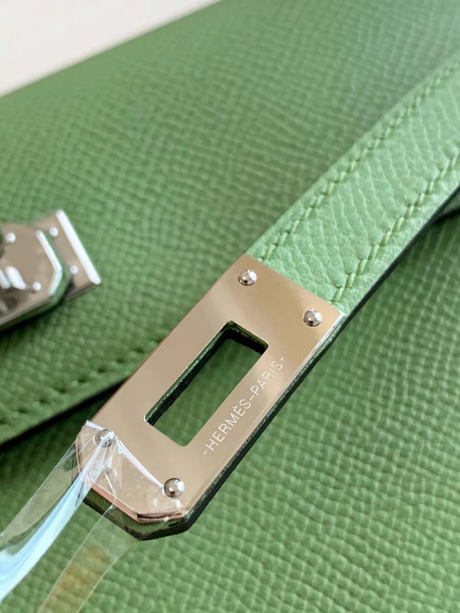 Hermes Kelly Classique To Go Wallet In Vert Criquet Epsom Calfskin - Image 5