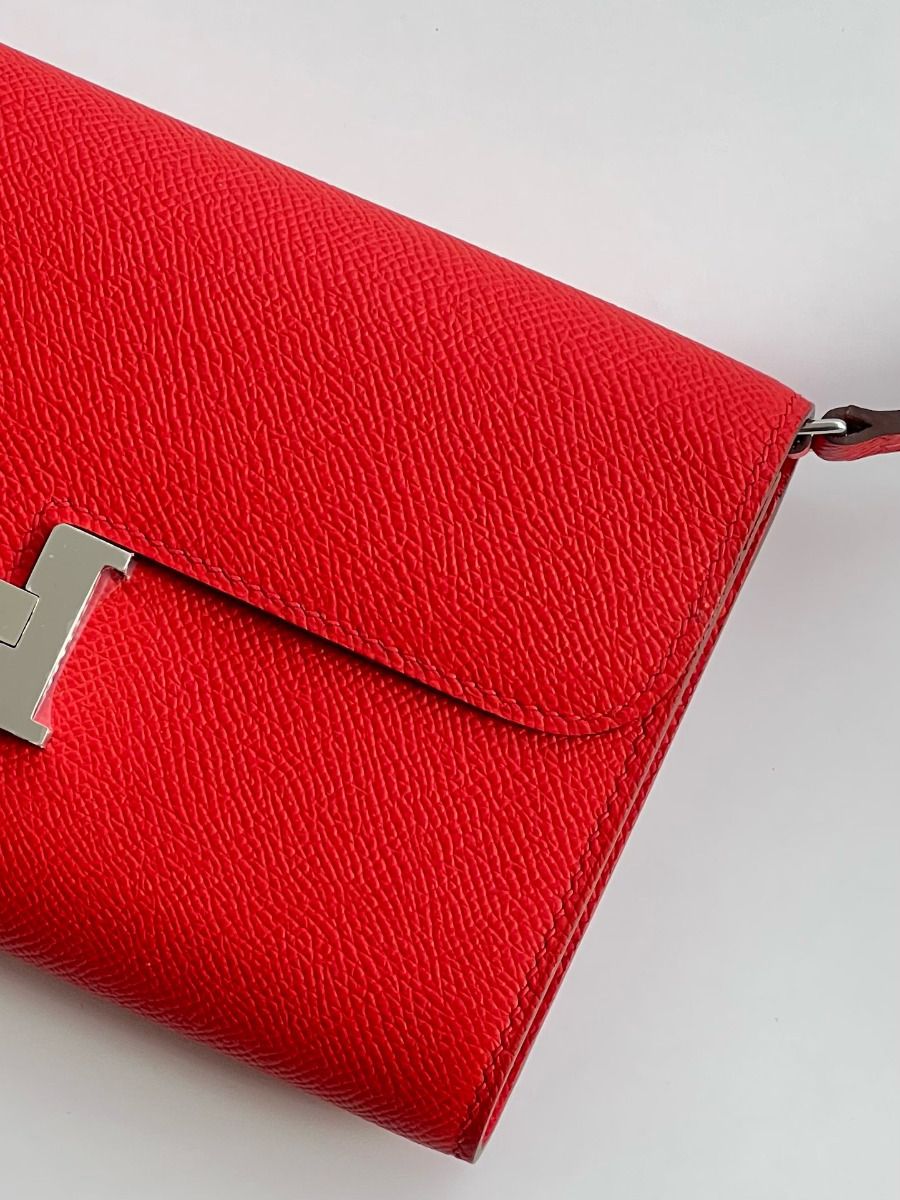 Hermes Constance To Go Wallet in Red Epsom Calfskin - Image 7