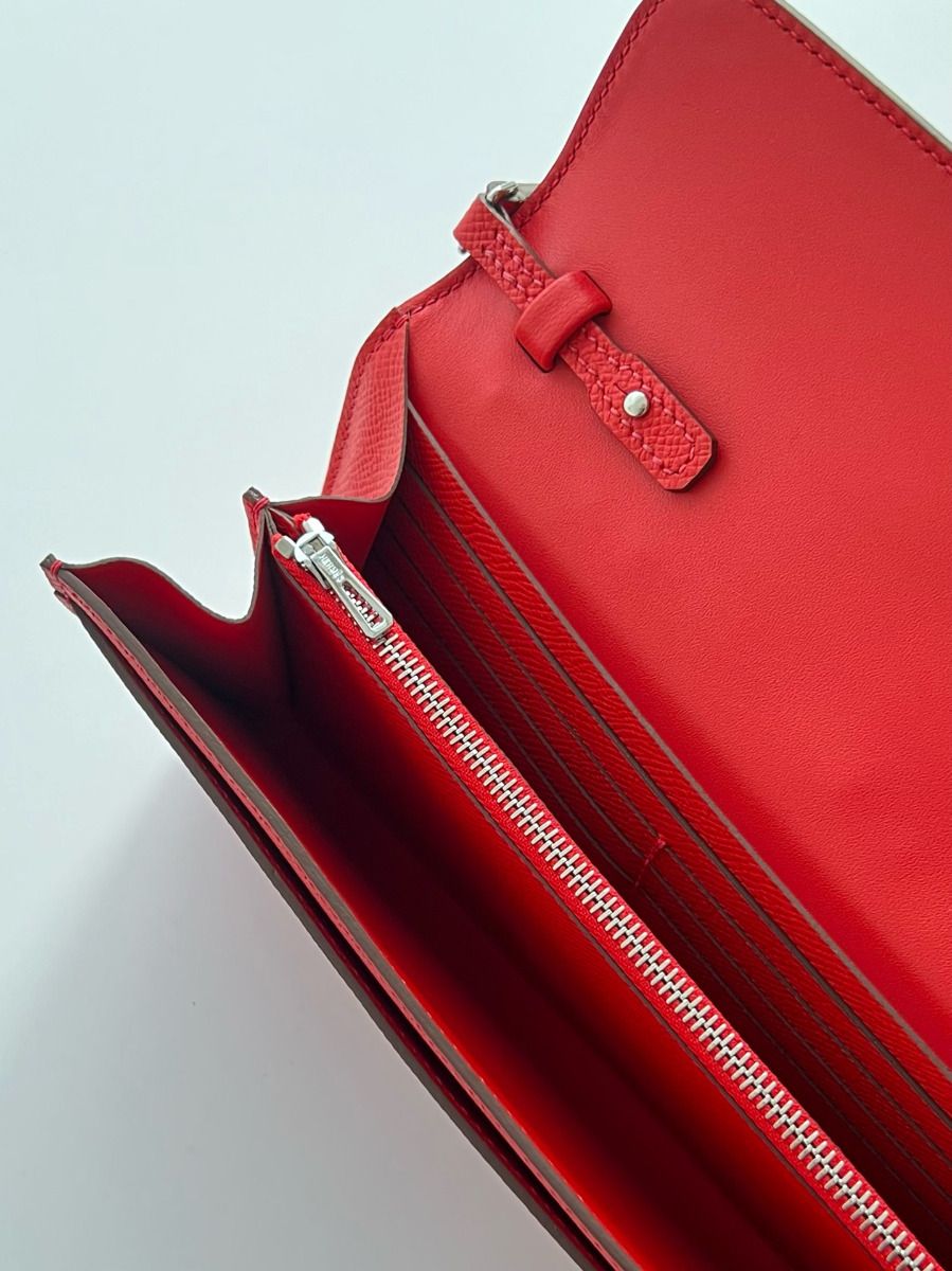 Hermes Constance To Go Wallet in Red Epsom Calfskin - Image 8